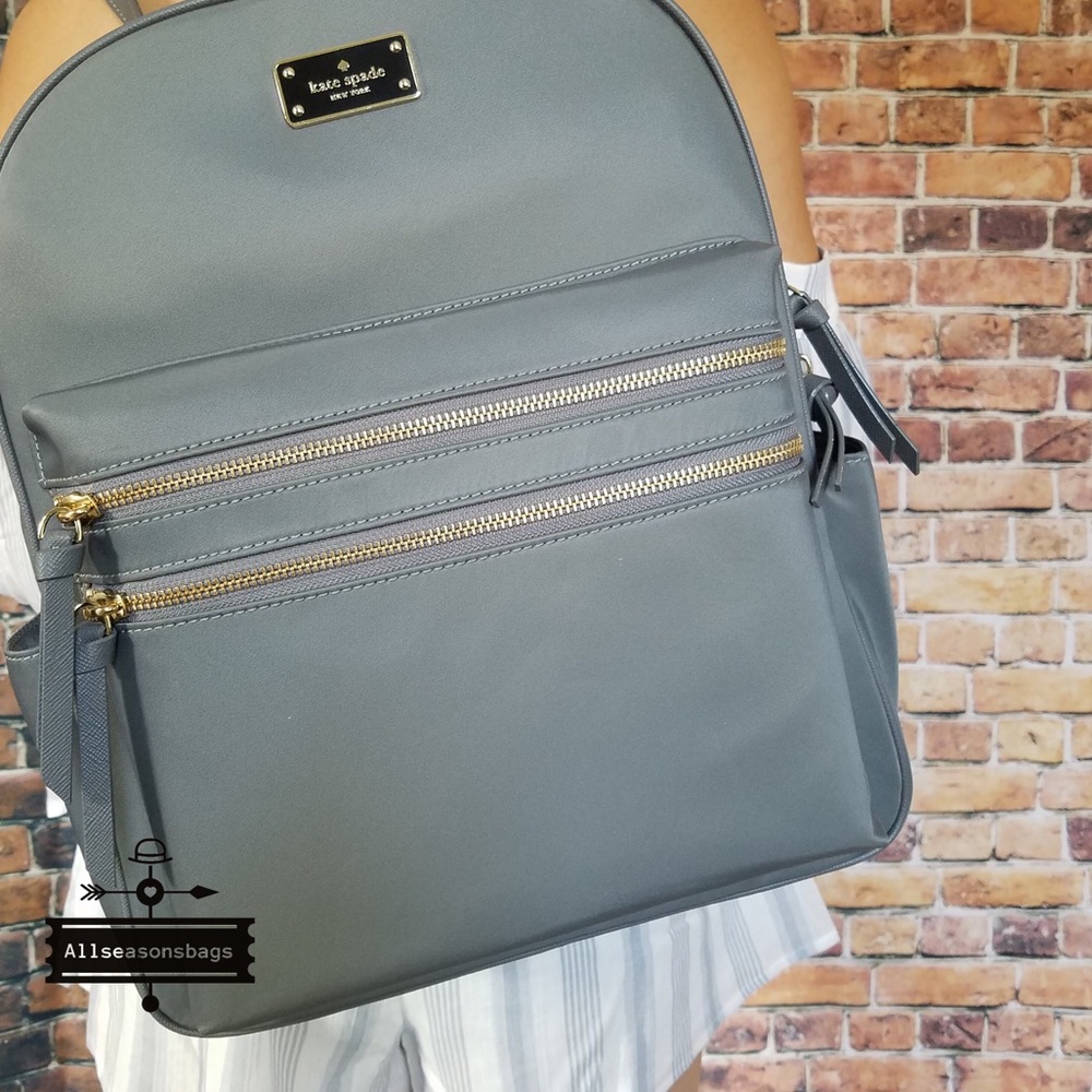 🔽 Kate spade LARGE Bradley Wilson backpack grey - Picture 5 of 8